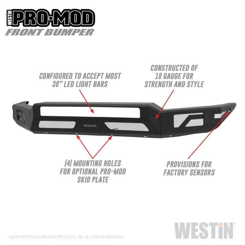 Westin 16-20 Toyota Tacoma Pro-Mod Front Bumper - Textured Black