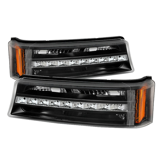 Xtune Chevy Silverado 03-06 / Avalanche 02-06 LED Bumper Lights Black CBL-JH-CS03-LED-BK