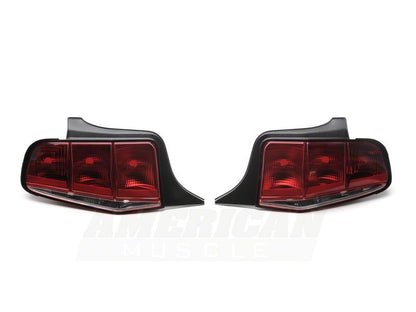 Raxiom 10-12 Ford Mustang Aero Tail Lights- Black Housing (Smoked Lens)