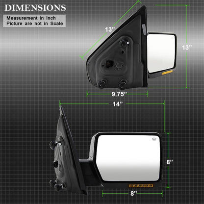 xTune Ford F150 04-06 Power Heated Amber LED Signal OE Mirror Right MIR-03348AEBH-P-R