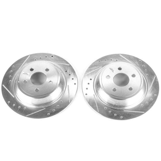 Power Stop 15-19 Ford Edge Rear Evolution Drilled & Slotted Rotors - Pair