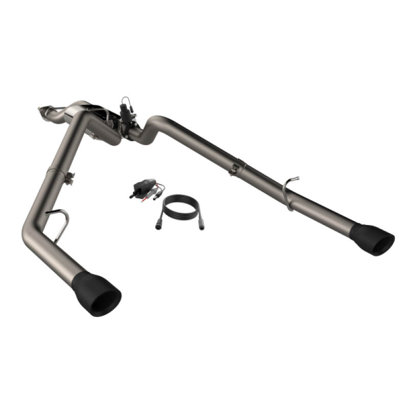 2019-2024 Ram 1500 QTP Screamer Split Rear Exit Cat Back Black Tips