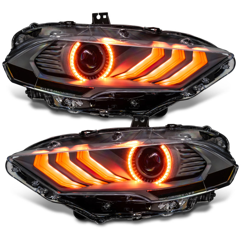Oracle Lighting 18-23 Ford Mustang Dynamic ColorSHIFT LED Headlights - Black Series