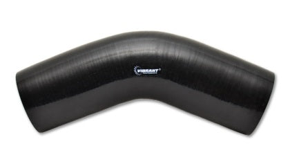 Vibrant - 4 Ply Reinforced Silicone Elbow Connector - 3in I.D. - 45 deg. Elbow (BLACK)