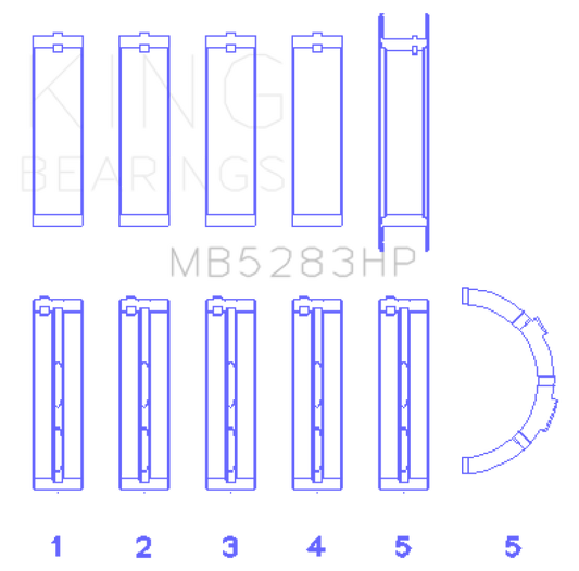 King Engine Bearings Performance Main Bearing Set - Size Standard X