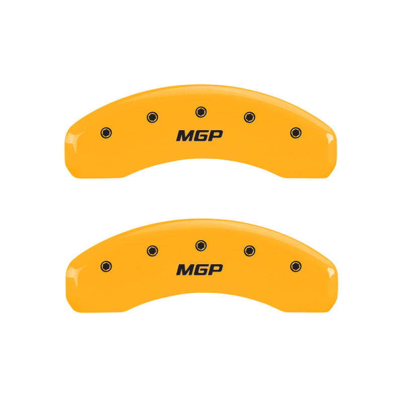 MGP 4 Caliper Covers Engraved Front & Rear MGP Yellow Finish Black Char 2005 Ford Crown Victoria