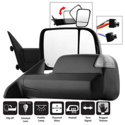 xTune Dodge Ram 1500 09-12 L&R Manual Extendable Power Heated Adjust Mirror MIR-DRAM09S-PWH-SET
