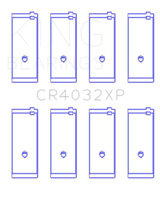 King Engine Bearings Toyota 4AGE/4AGZE 16V 1.6L 0.25 Oversized Tri-Metal Performance Rod Bearing Set