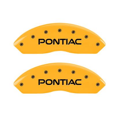 MGP 4 Caliper Covers Engraved Front Pontiac Rear Arrow Yellow Finish Blk Char 2009 Pontiac Solstice