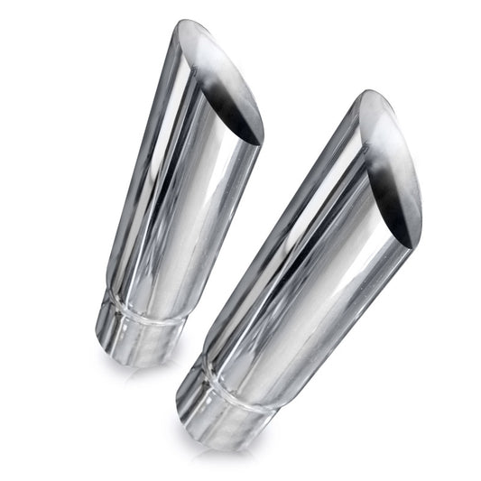Stainless Works Angle Cut Resonator Tips 2 1/2in ID Inlet 3in Body