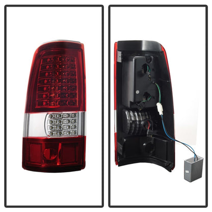 xTune 03-06 Chevrolet Silverado 1500/2500HD LED Tail Lights - Red Clear (ALT-JH-CSIL03-CS-RC)