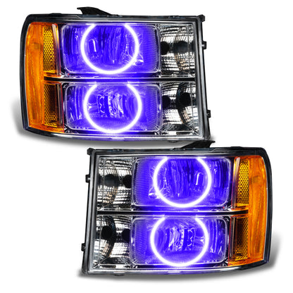 Oracle Lighting 07-13 GMC Sierra Pre-Assembled LED Halo Headlights -UV/Purple