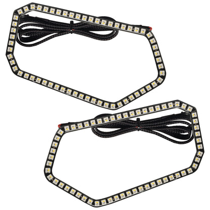 Oracle 08-19 Polaris RZR 570/800/900 Dynamic RGB+W Headlight Halo Kit - - Dynamic