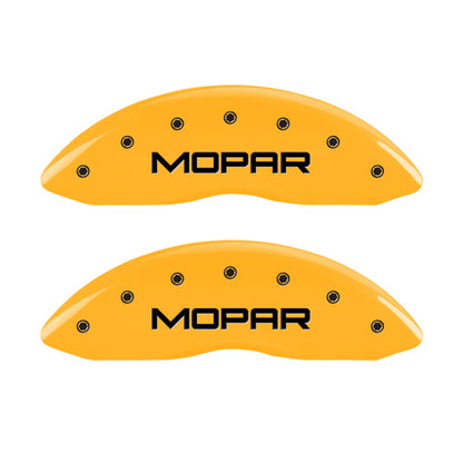 MGP 4 Caliper Covers Engraved Front & Rear Mopar Yellow Finish Black Char 2008 Chrysler Aspen