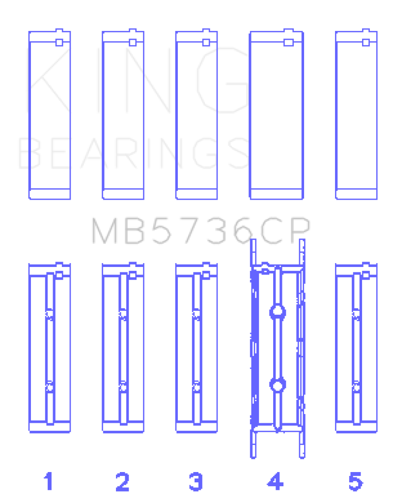 King Engine Bearings Ford Powerstroke 6.0L/6.4L Diesel (Size +0.026mm) Crankshaft Main Bearing Set
