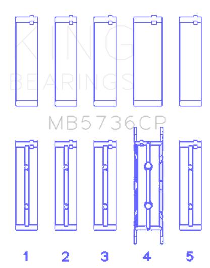 King Engine Bearings Ford Powerstroke 6.0L/6.4L Diesel (Size +0.25mm) Crankshaft Main Bearing Set