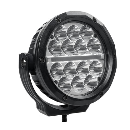 Go Rhino Xplor Bright Series Round LED Driving Light Kit w/DRL (Surface Mount) 6in - Blk (2 pc)