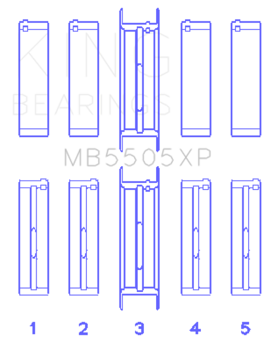 King Engine Bearings Ford V8 351ci 5.8L 400ci 6.6L 16V (Size STD) Performance Main Bearing Set