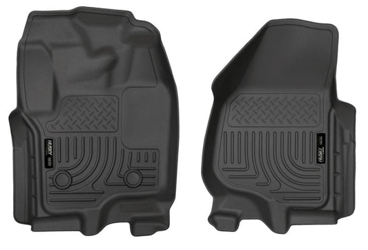 Husky Liners 12-15 Ford Super Duty Crew & Extended Cab WeatherBeater Front Row Black Floor Liners