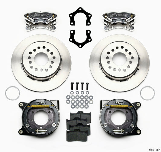 Wilwood Forged Dynalite P/S Park Brake Kit Polished Mopar/Dana 2.36in Off w/Snap Ring Bearing