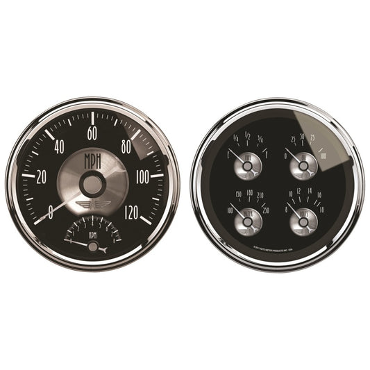 Autometer Prestige Series Black Diamond 5in Gauge Box Kit-Tachometer/Speedometer Combo/Oil Pressure