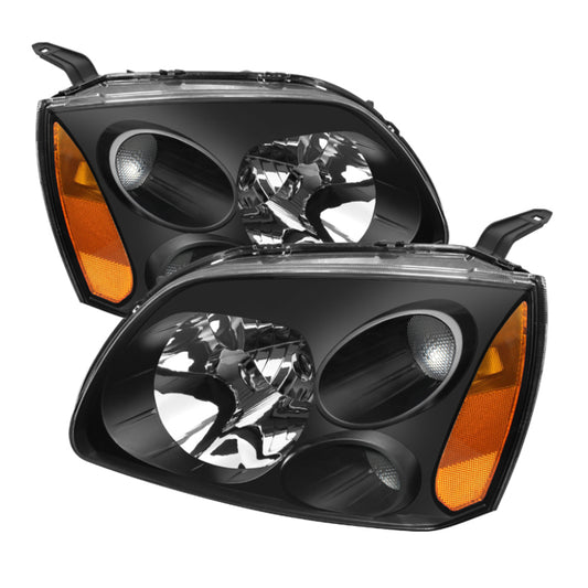xTune Mitsubishi Galant 04-08 Amber Crystal Headlights Black HD-JH-MG04-AM-BK