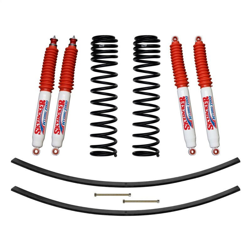 Skyjacker 3in Front Dual Rate Long Travel Coil Suspension Kit w/ Rear Add A Leaf & Hydro 7000 Shocks