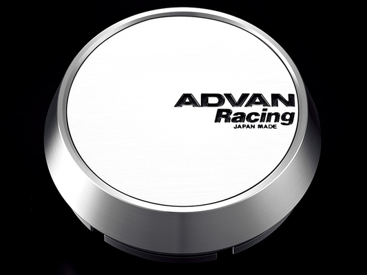 Advan 63mm Middle Center Cap - White/Silver Alumite