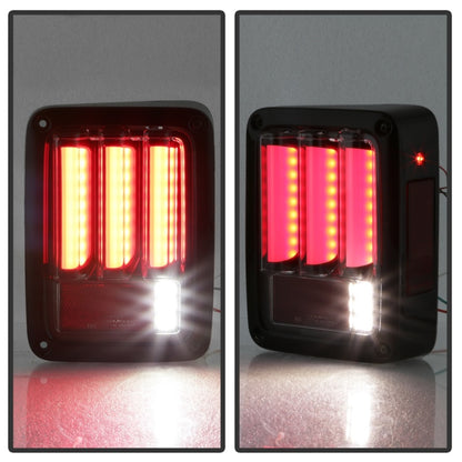 Spyder 07-16 Jeep Wrangler Version 2 Light Bar LED Tail Lights - Smoke (ALT-YD-JWA07V2-LBLED-BSM)
