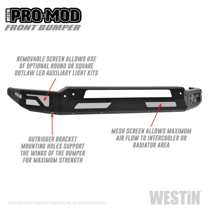Westin 2010-2019 Dodge Ram 2500/3500 ( Old Body Style ) Pro-Mod Front Bumper - Textured Black