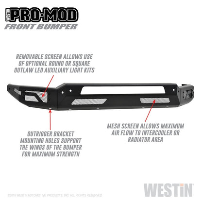 Westin 2010-2019 Dodge Ram 2500/3500 ( Old Body Style ) Pro-Mod Front Bumper - Textured Black