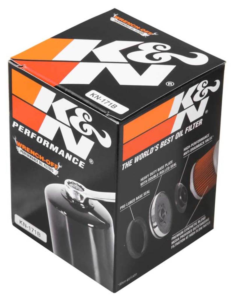 K&N Harley-Davidson / Buell 3in OD x 4.063in H Black Oil Filter