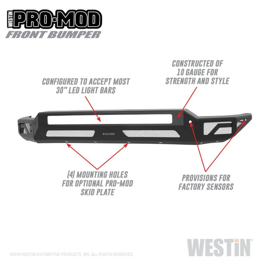 Westin 2020 Chevrolet Silverado 2500/3500 Pro-Mod Front Bumper - Textured Black