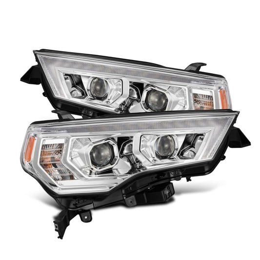 AlphaRex 14-22 Toyota 4Runner LUXX-Series LED Proj Headlights Chrome w/Actv Light & Seq. Sig + DRL