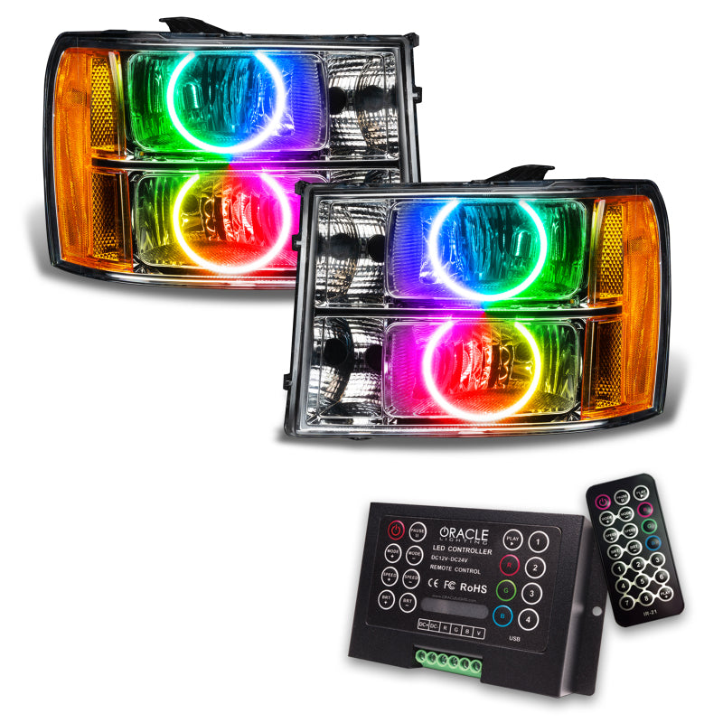 Oracle 07-13 GMC Sierra SMD HL - Round Ring Design - ColorSHIFT w/ 2.0 Controller