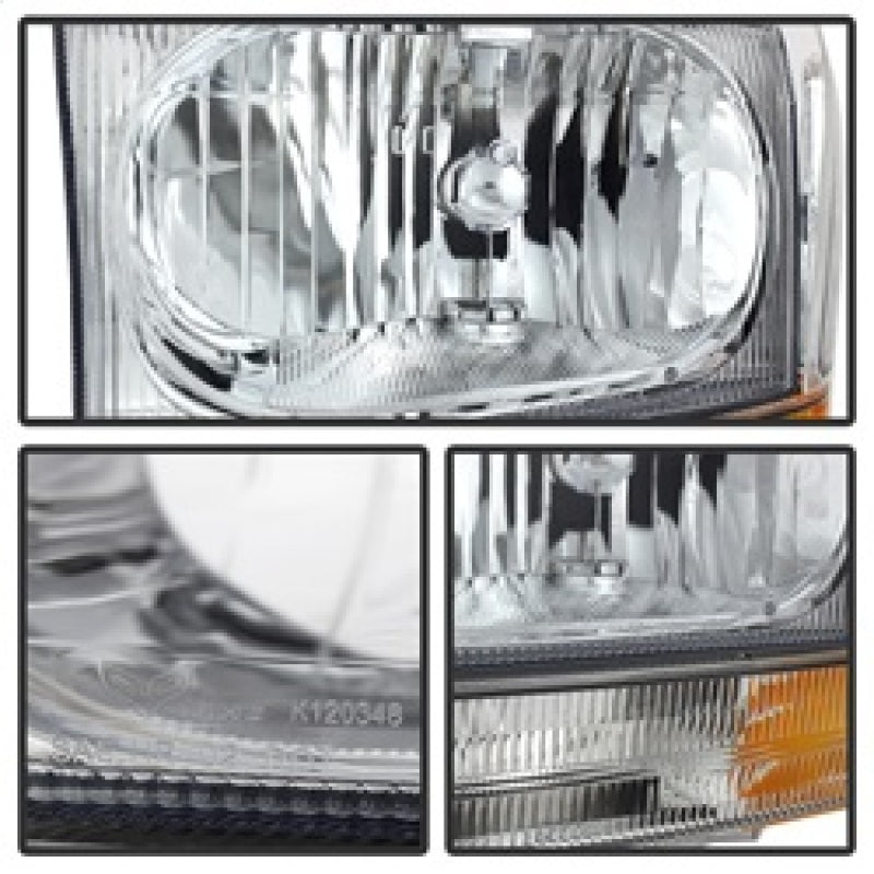 xTune Ford F250/350/450 Superduty 99-04 Crystal Headlights w/ Bumper Lights HD-JH-FF25099-AM-C