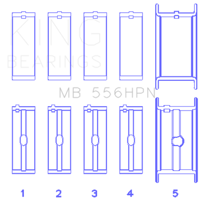 King Engine Bearings Chevrolet 396-502 Gen IV/V/VI Main Bearing Set (Size 030)