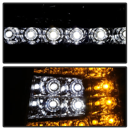 xTune Ford F150 97-03 Crystal Headlights w/ Clear LED Corners Smoke HD-ON-FF15097-LED-SET-SM