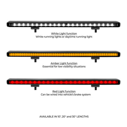 Go Rhino Xplor Flash Series Sgl Multi Function LED Light Bar (Track Mount) 10in. - Blk