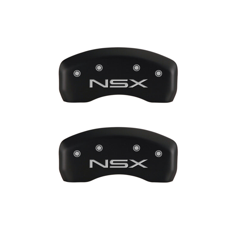 MGP 4 Caliper Covers Engraved Front Acura Engraved Rear NSX Red finish silver ch