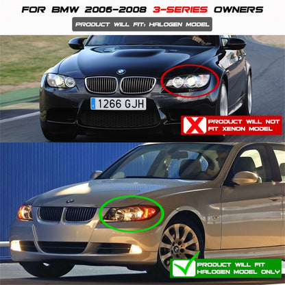 Spyder BMW E90 3-Series 06-08 Projector LED Halo Amber Reflector Rplc Bulb Chrm PRO-YD-BMWE9005-AM-C
