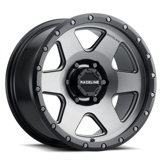 Raceline 946G Boost 17x9in / 6x139.7 BP / 0mm Offset / 107.95mm Bore - Gunmetal Wheel