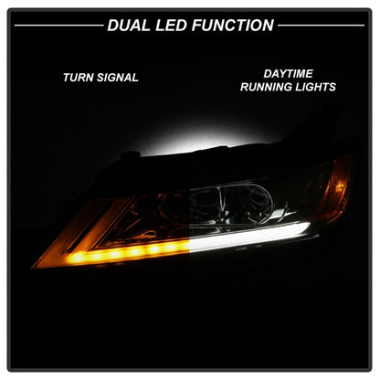 xTune 14-18 Chevy Impala (Excl Limited) DRL Halogen Projector Headlights - Chrm (PRO-JH-CIM15-LB-C)