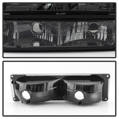 xTune Chevy Suburban 94-98 Headlights w/ Corner & Parking Lights 8pcs Smoked HD-JH-CCK88-AM-SM-SET
