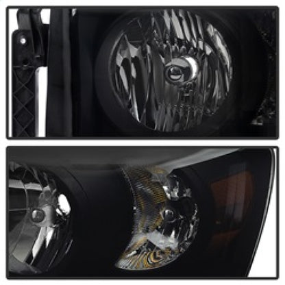 Xtune Dodge Ram 1500 06-08 Amber Crystal Headlights Black Smoked HD-JH-DR06-AM-BSM