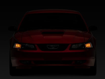 Raxiom 99-04 Mustang Axial Series OEM Style Replacement Headlights- Black Housing (Clear Lens)