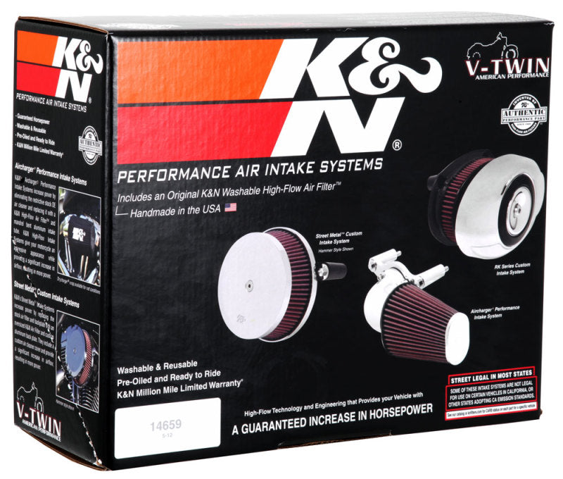K&N 99+ Harley-Davidson Street Metal Intake System - Hammer Black