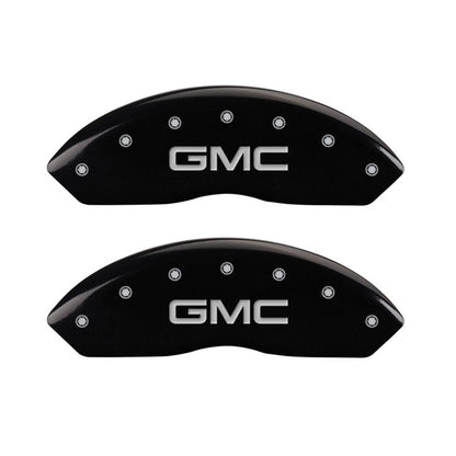 MGP 4 Caliper Covers Engraved Front & Rear GMC Black Finish Silver Char 2009 GMC Savana 2500