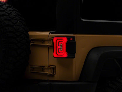 Raxiom 07-18 Jeep Wrangler JK Axial Series Carver LED Tail Lights- Black Housing (Smoked Lens)