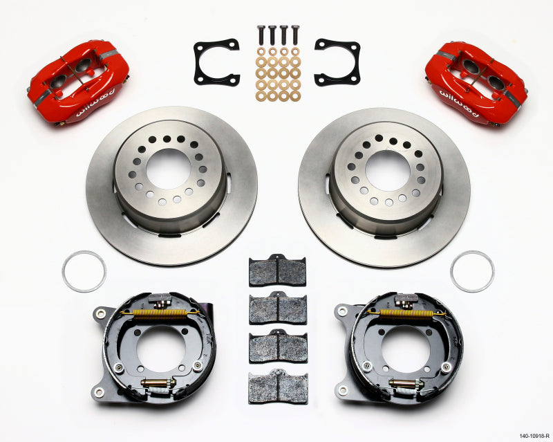Wilwood Forged Dynalite P/S Park Brake Kit Red Chevy 12 Bolt-Spec 3.15in Bearing Staggered mt